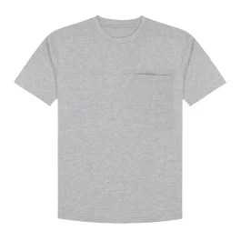 Unisex T-Shirt with Rounded Hem and Chest Pocket
